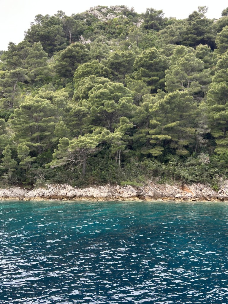 Colines au-dessus de la mer d'une eau claire